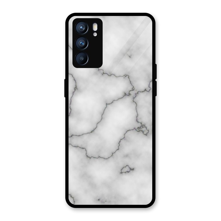Grey Marble Glass Back Case for Oppo Reno6 5G