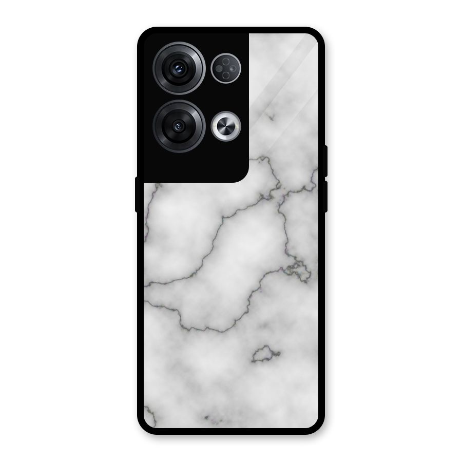 Grey Marble Glass Back Case for Oppo Reno8 Pro 5G