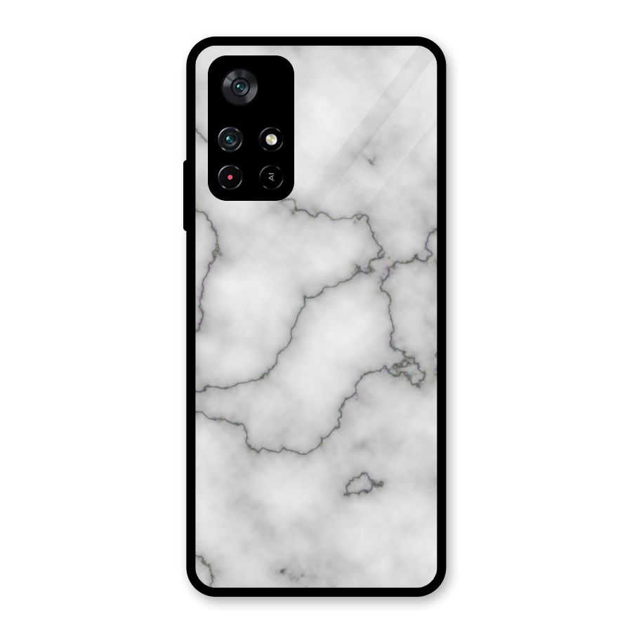 Grey Marble Glass Back Case for Poco M4 Pro 5G