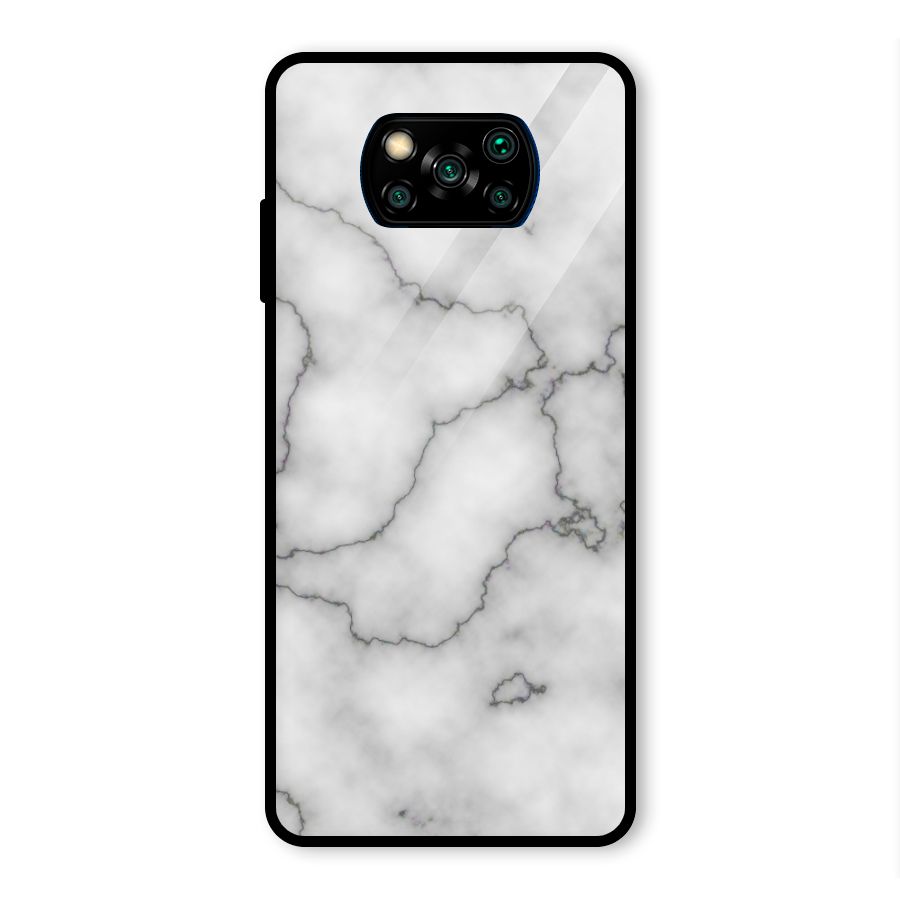 Grey Marble Glass Back Case for Poco X3 Pro