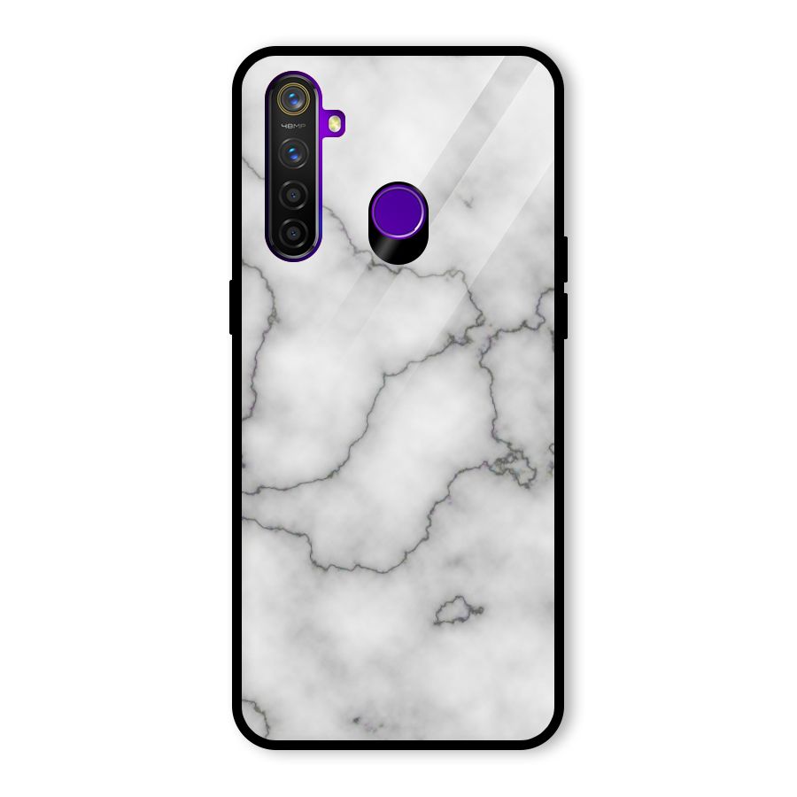 Grey Marble Glass Back Case for Realme 5 Pro