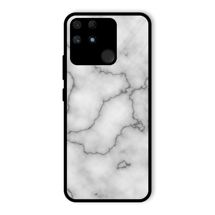 Grey Marble Glass Back Case for Realme Narzo 50A