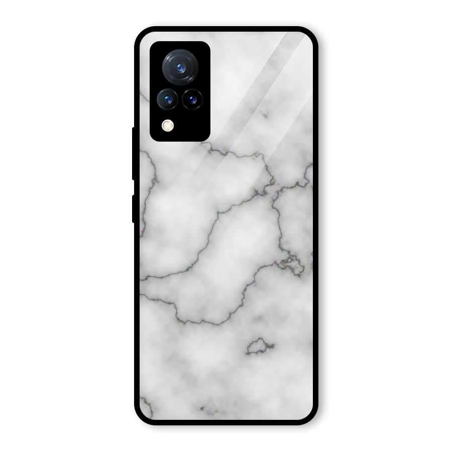 Grey Marble Glass Back Case for Vivo V21 5G