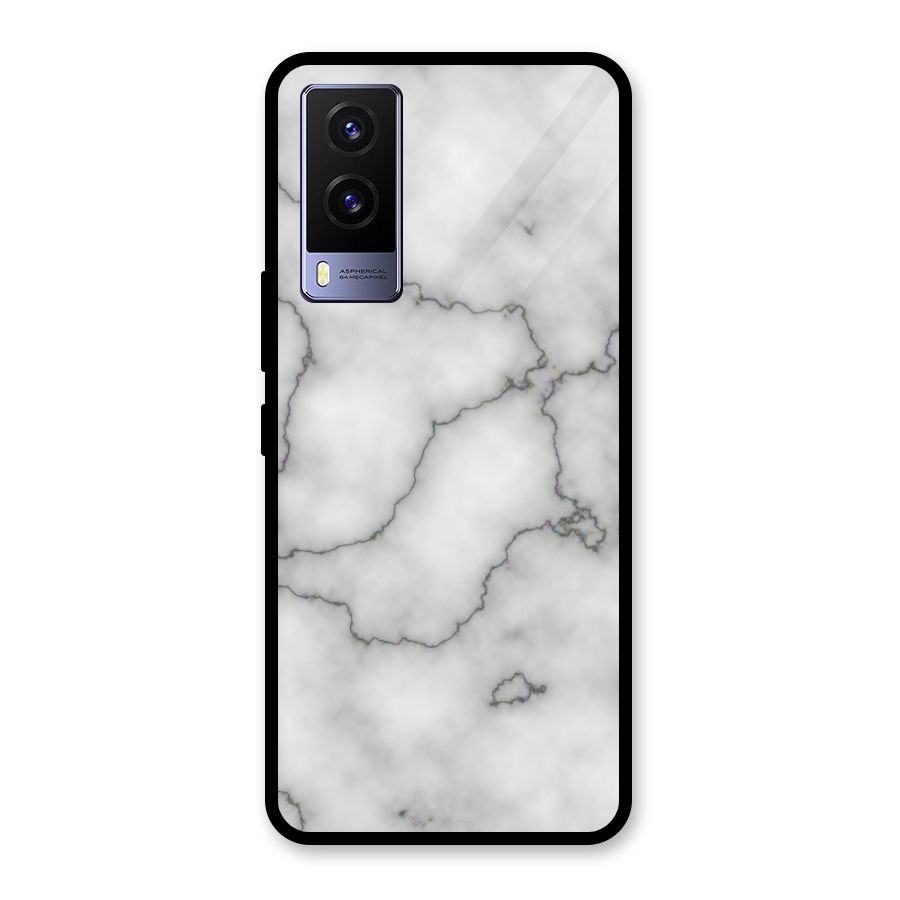 Grey Marble Glass Back Case for Vivo V21e 5G