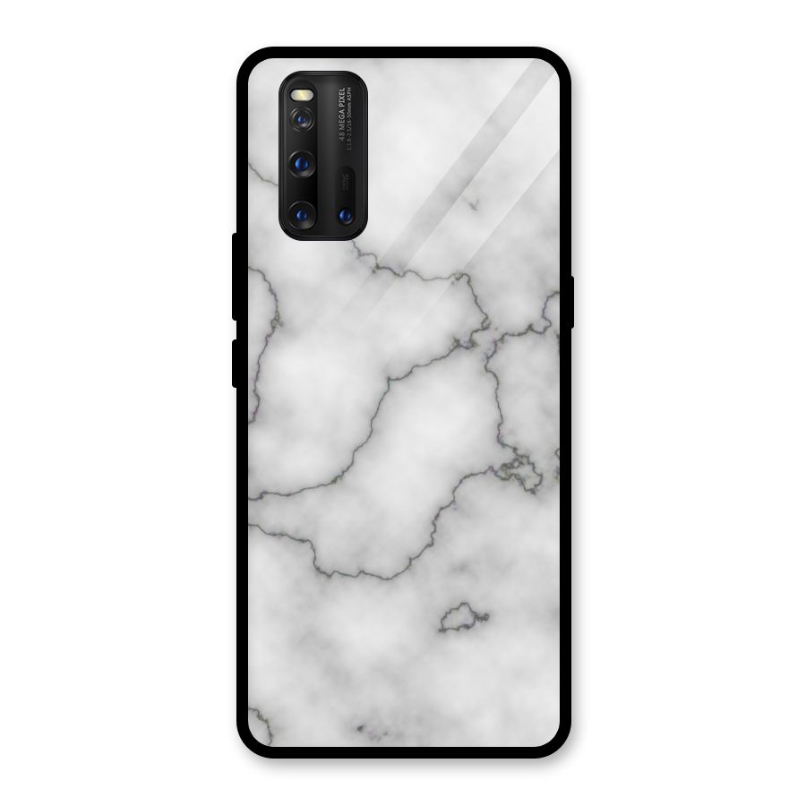 Grey Marble Glass Back Case for Vivo iQOO 3