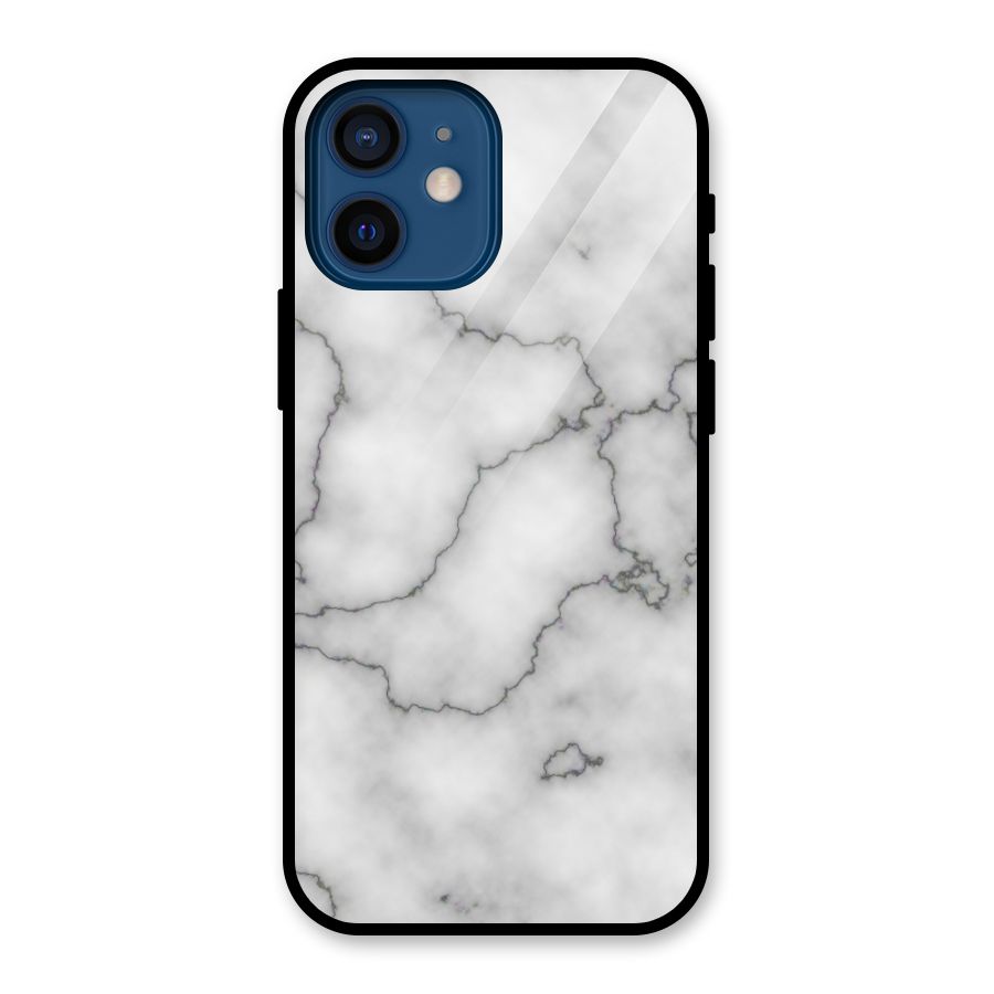 Grey Marble Glass Back Case for iPhone 12 Mini