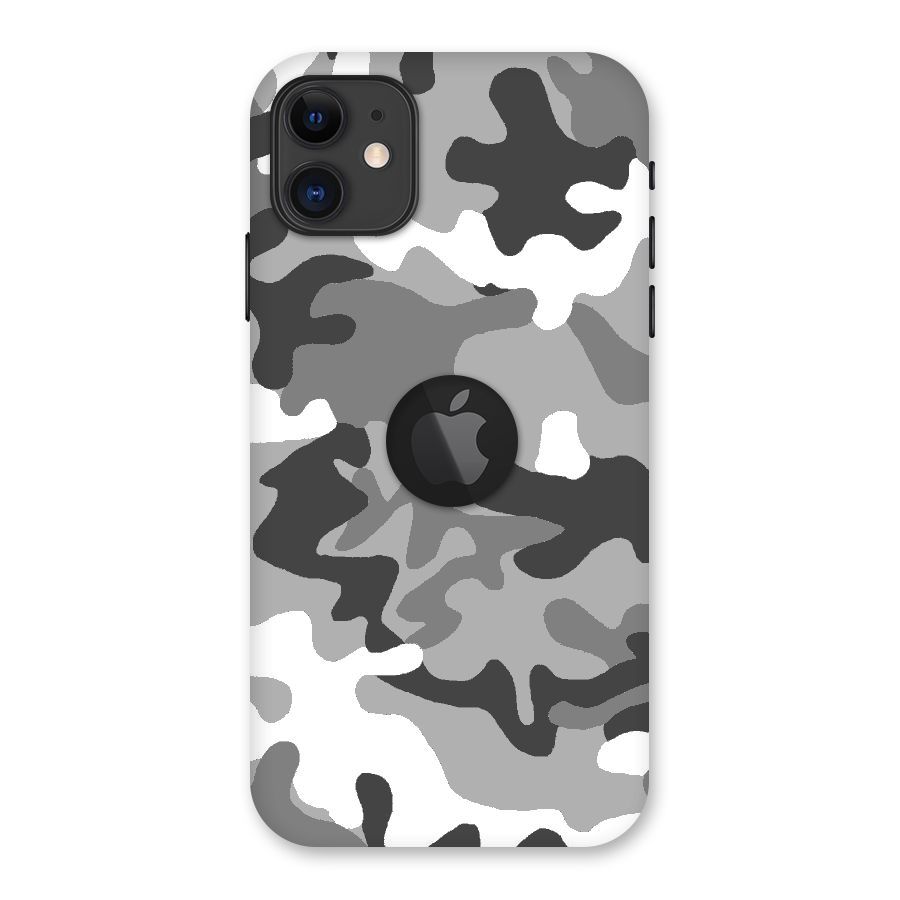 Grey Military Back Case for iPhone 11 Logo Cut