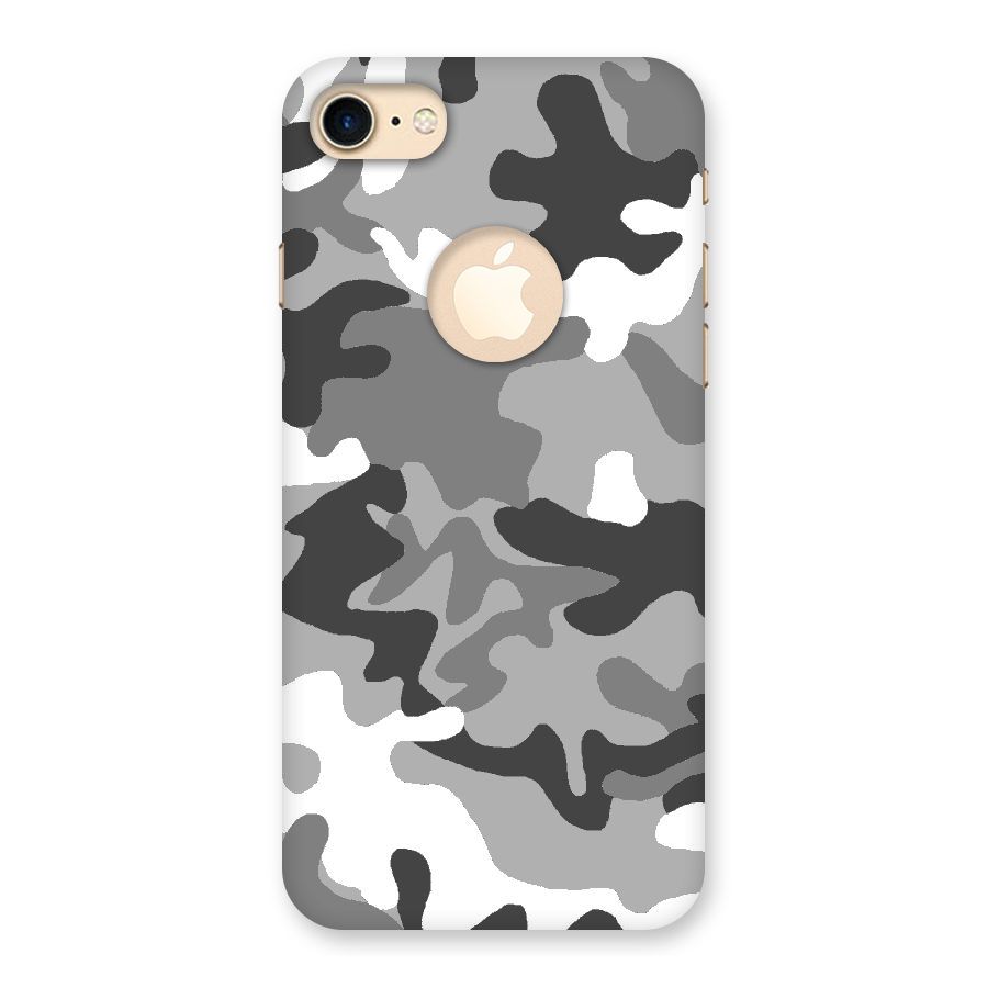 Grey Military Back Case for iPhone 7 Logo Cut