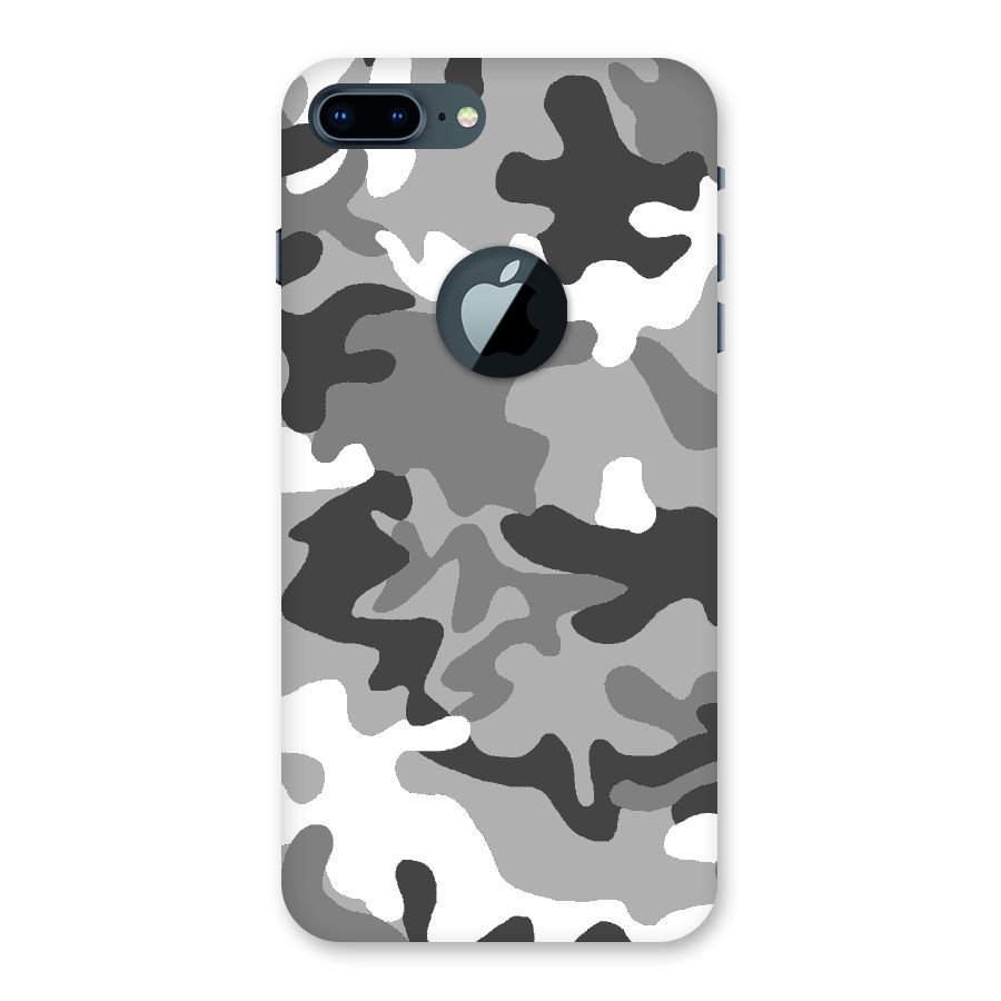 Grey Military Back Case for iPhone 7 Plus Logo Cut