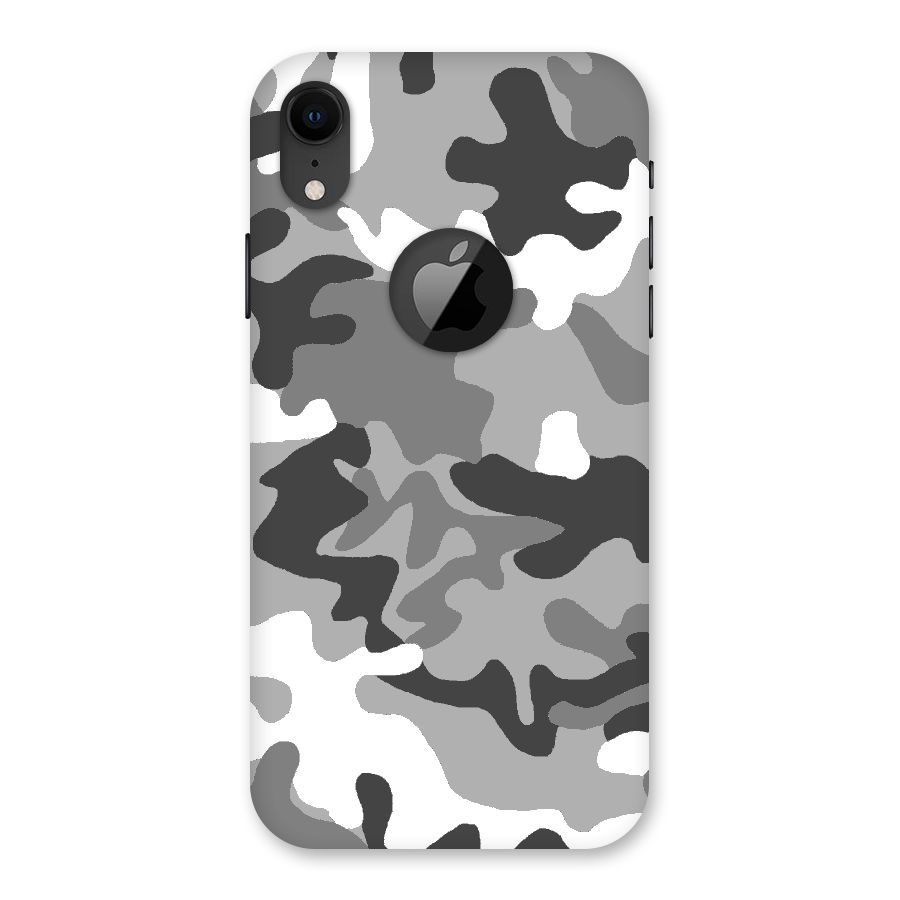 Grey Military Back Case for iPhone XR Logo Cut