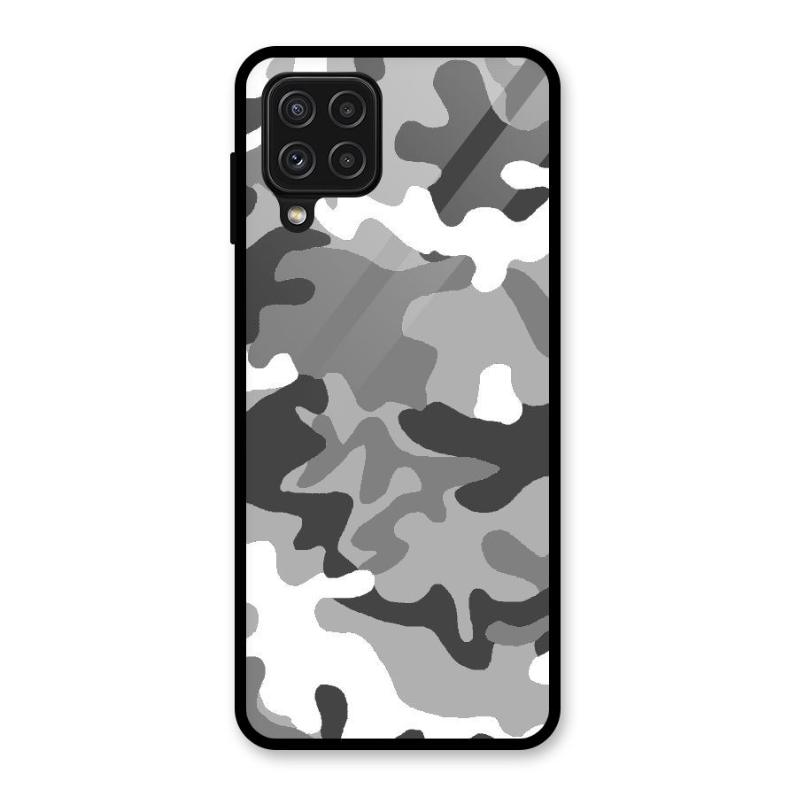 Grey Military Glass Back Case for Galaxy A22 4G