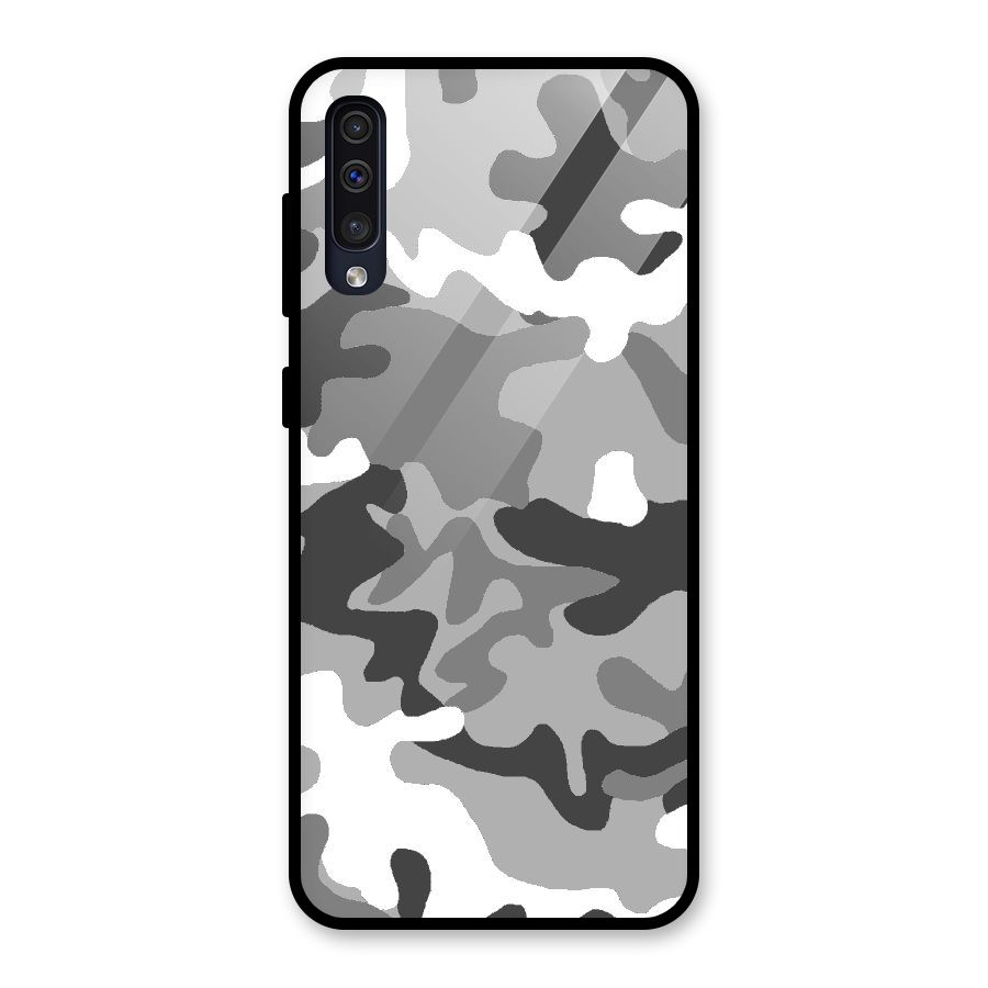 Grey Military Glass Back Case for Galaxy A50