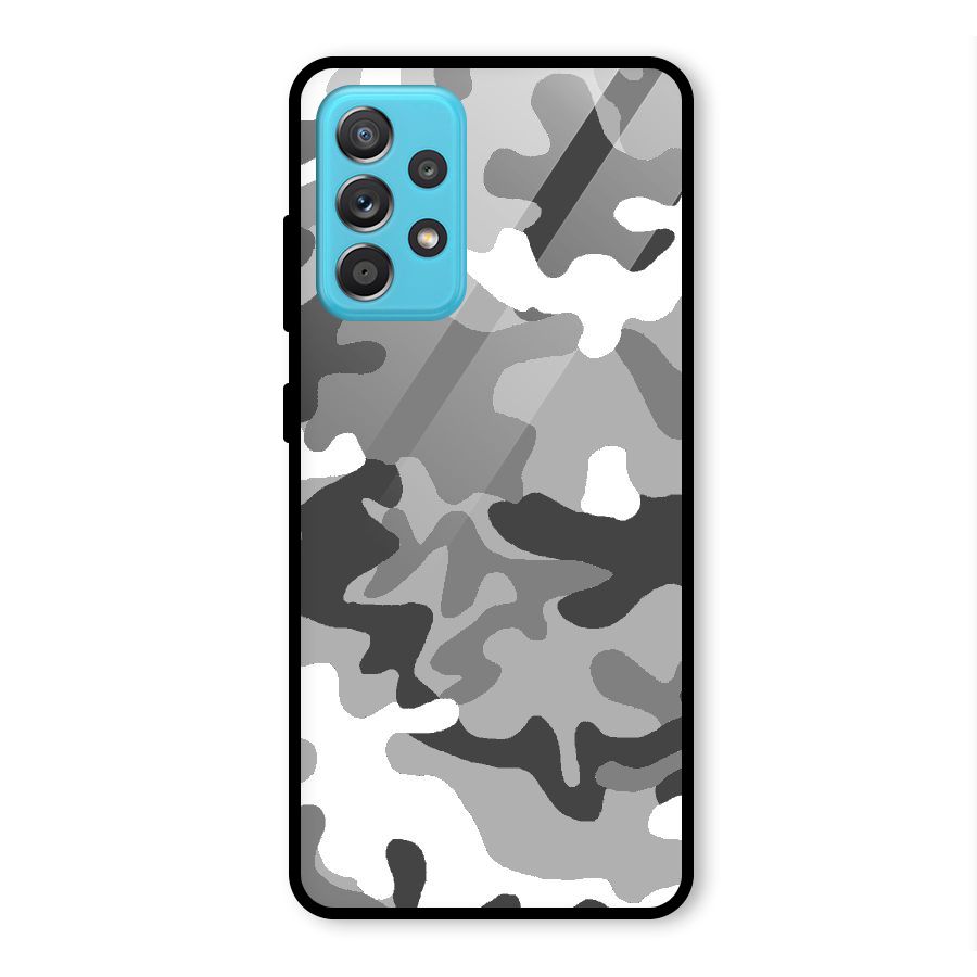 Grey Military Glass Back Case for Galaxy A52