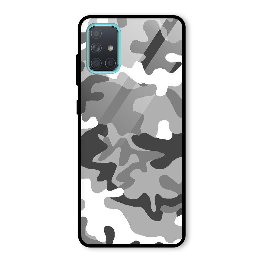 Grey Military Glass Back Case for Galaxy A71