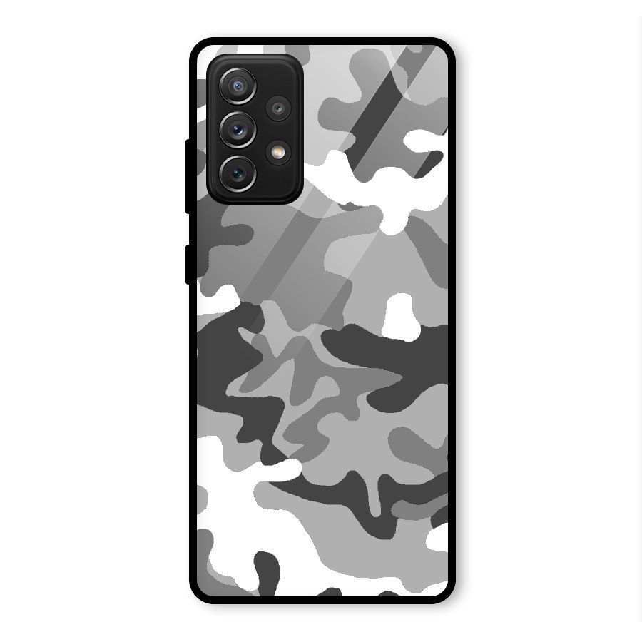 Grey Military Glass Back Case for Galaxy A72