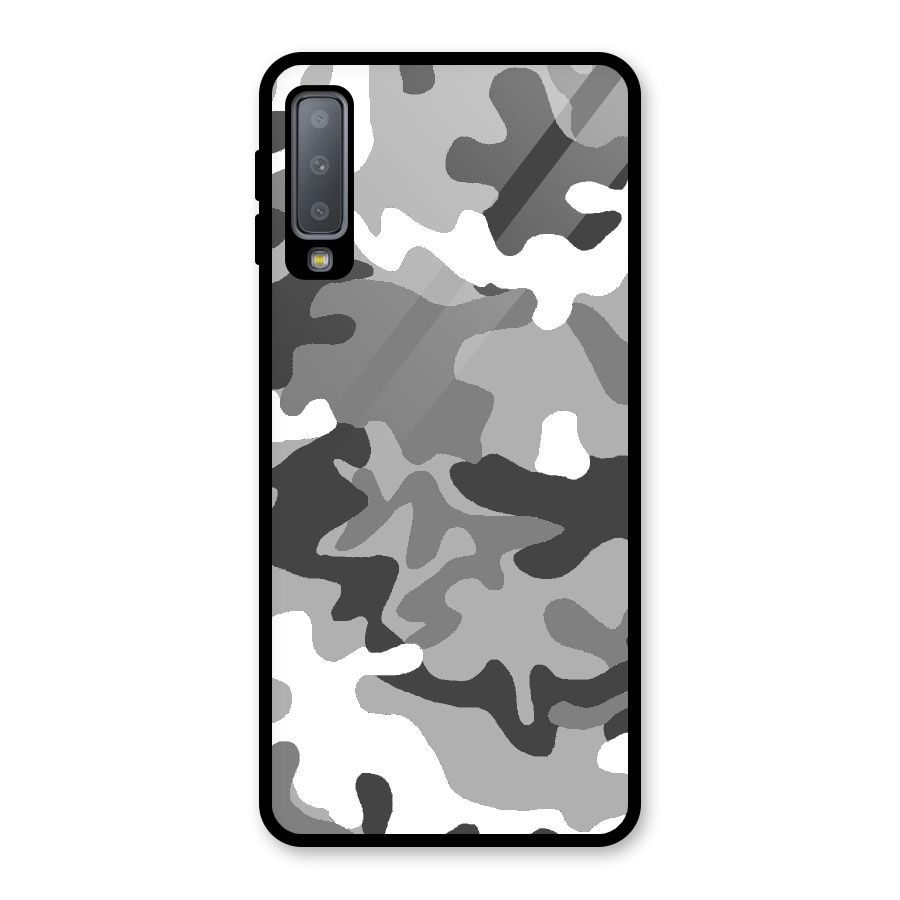 Grey Military Glass Back Case for Galaxy A7 (2018)