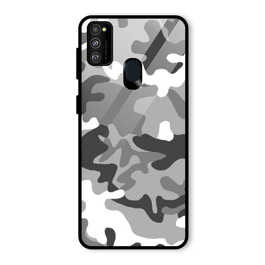 Grey Military Glass Back Case for Galaxy M30s