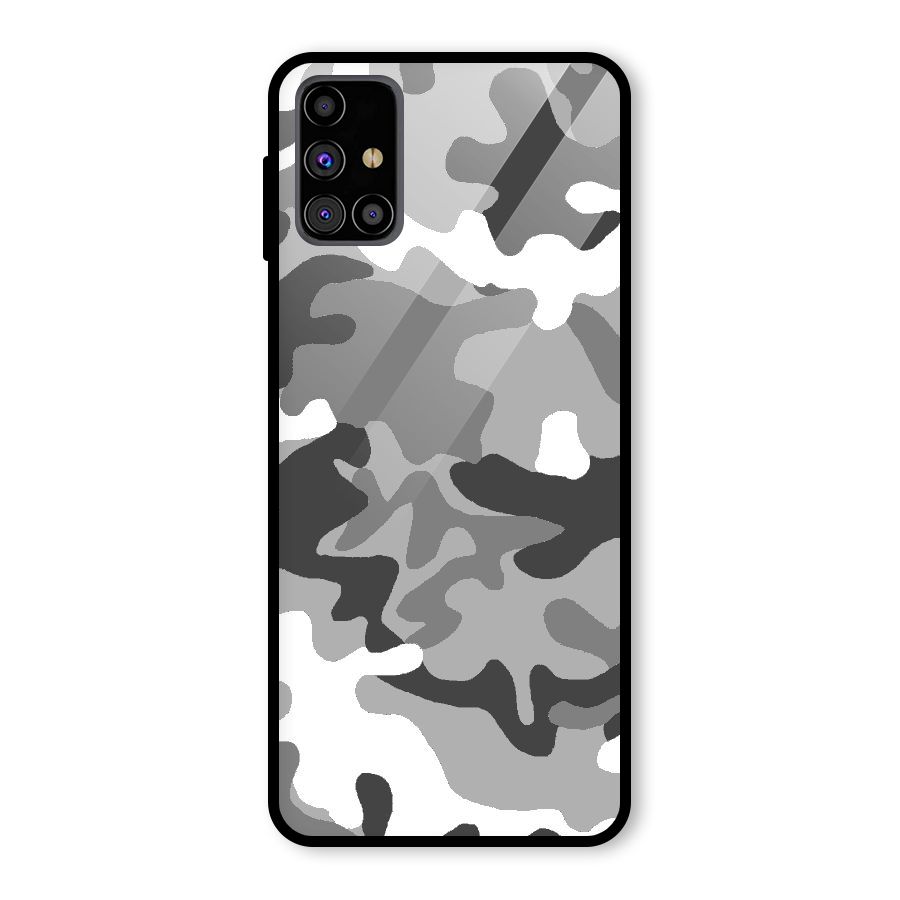 Grey Military Glass Back Case for Galaxy M31s