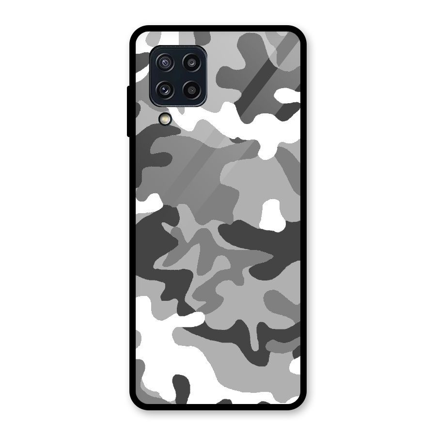 Grey Military Glass Back Case for Galaxy M32