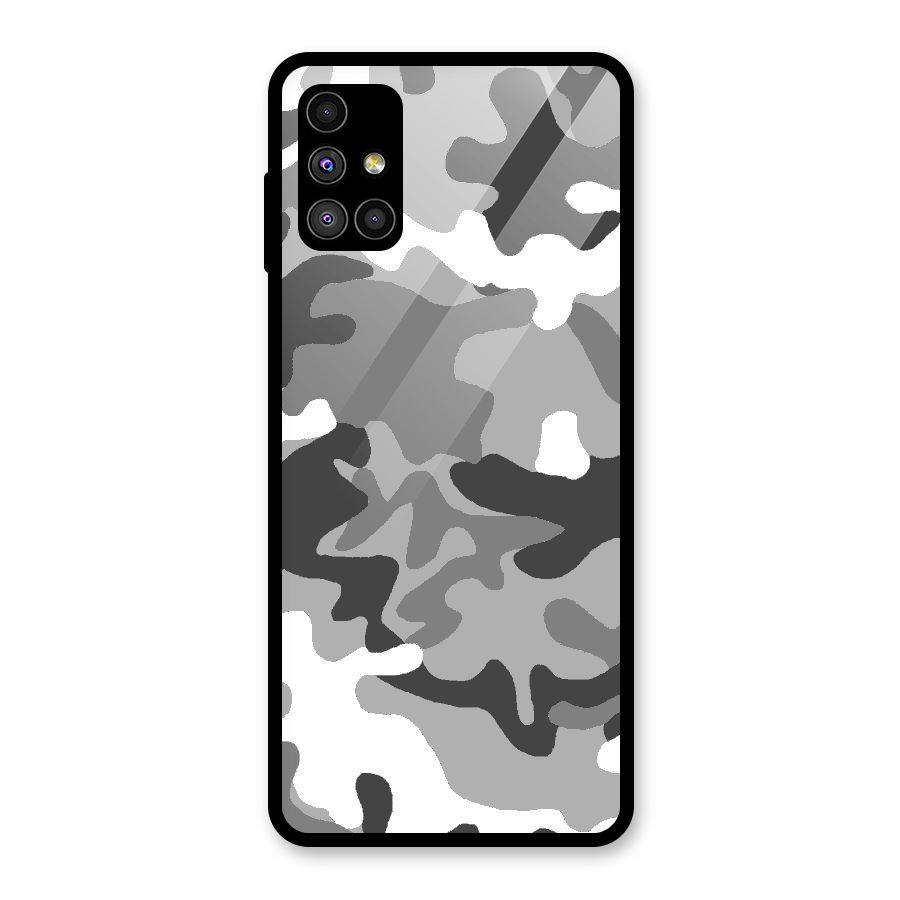 Grey Military Glass Back Case for Galaxy M51