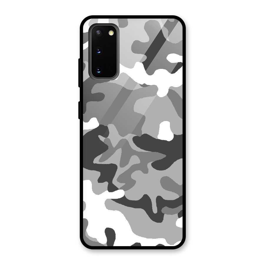 Grey Military Glass Back Case for Galaxy S20