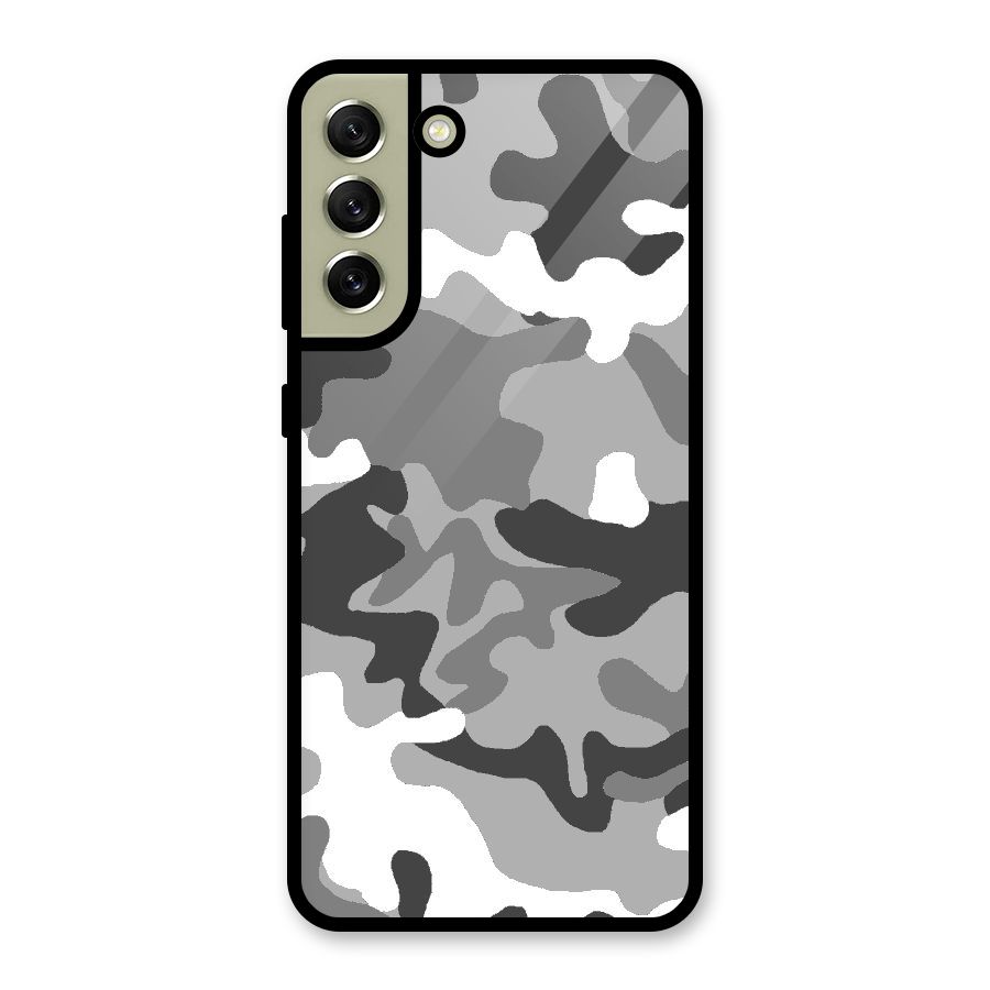 Grey Military Glass Back Case for Galaxy S21 FE 5G