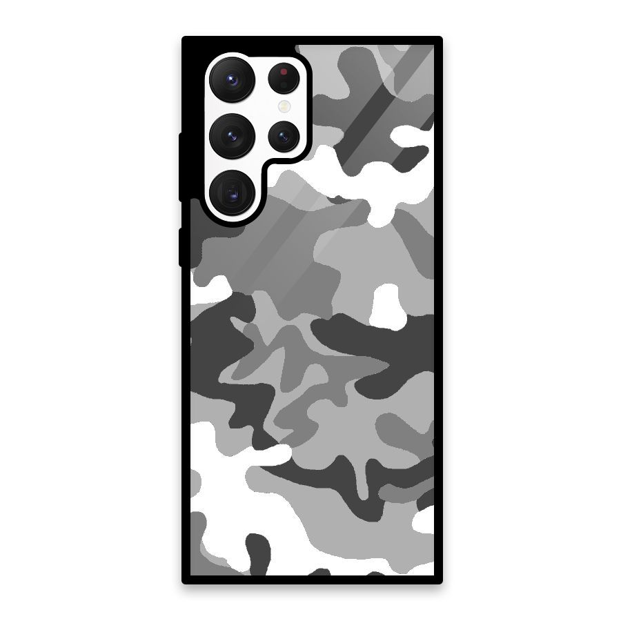 Grey Military Glass Back Case for Galaxy S22 Ultra 5G