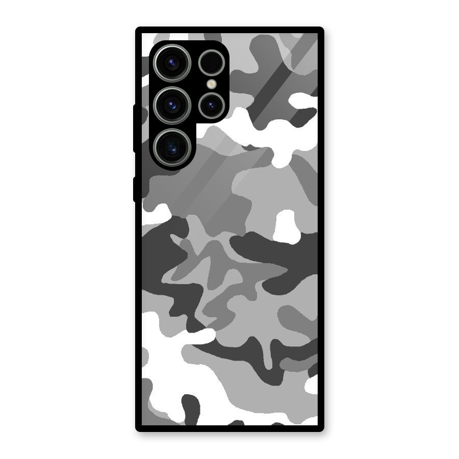 Grey Military Glass Back Case for Galaxy S23 Ultra