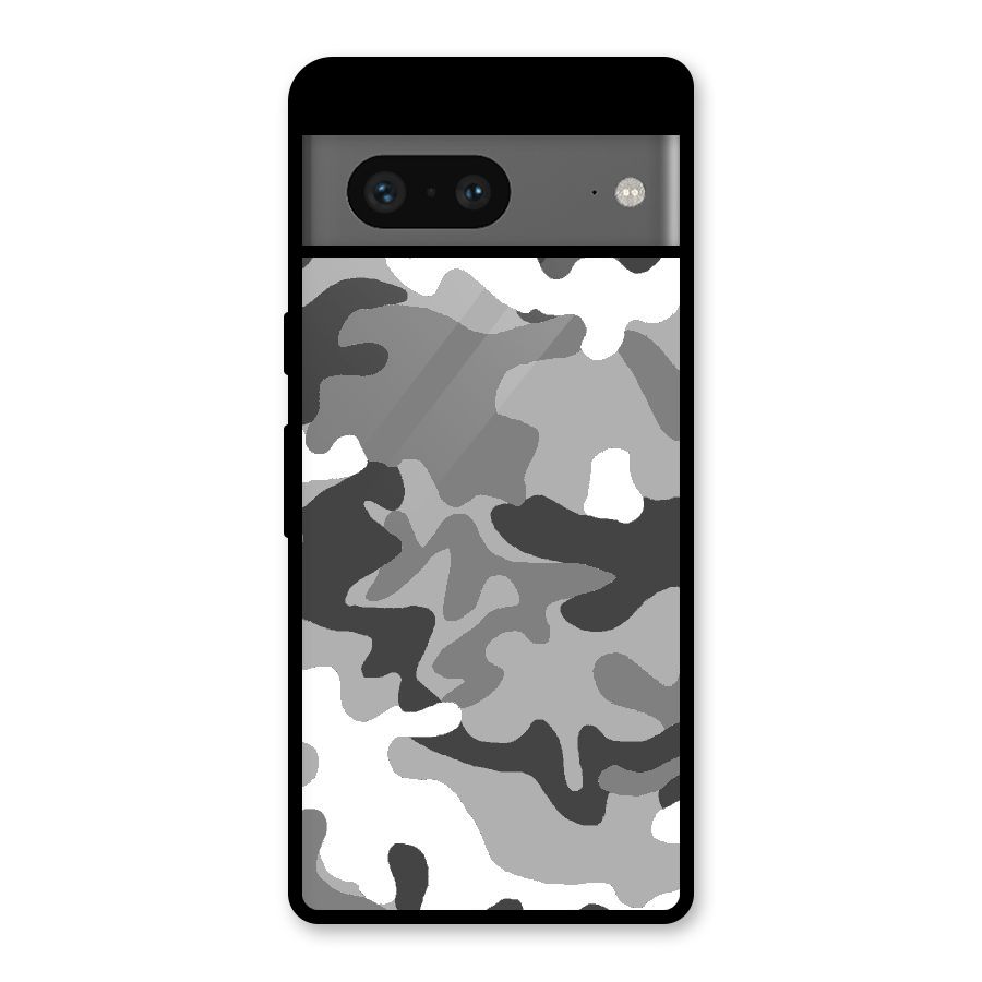 Grey Military Glass Back Case for Google Pixel 7