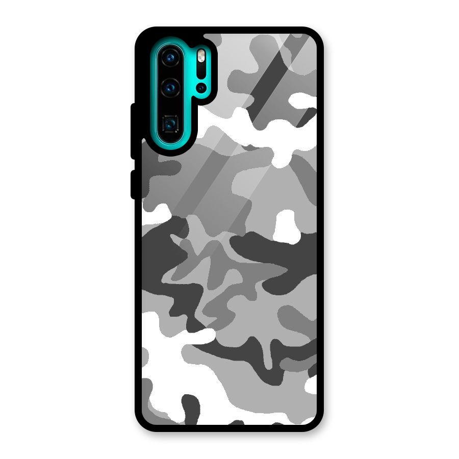 Grey Military Glass Back Case for Huawei P30 Pro