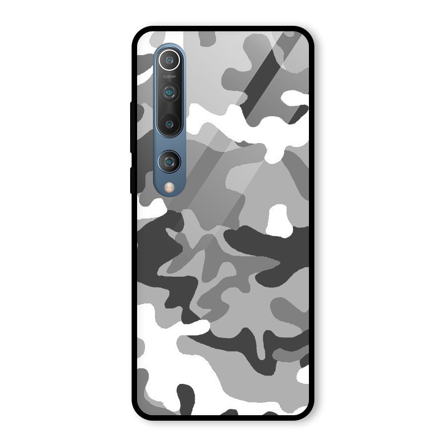 Grey Military Glass Back Case for Mi 10