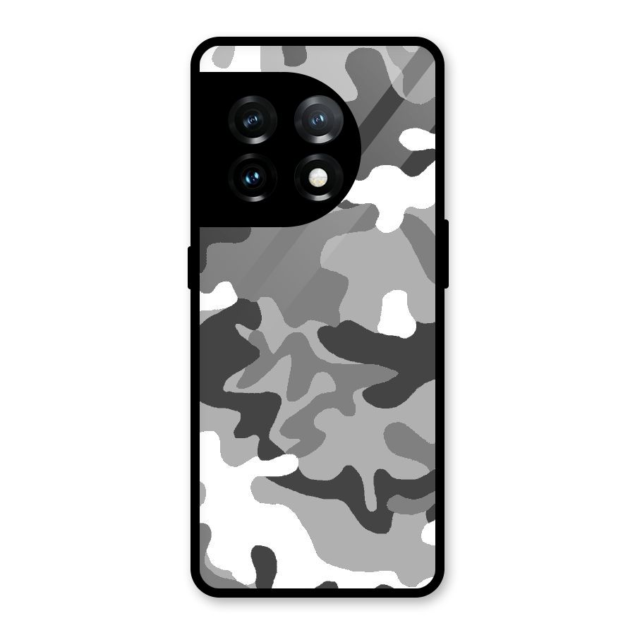 Grey Military Glass Back Case for OnePlus 11