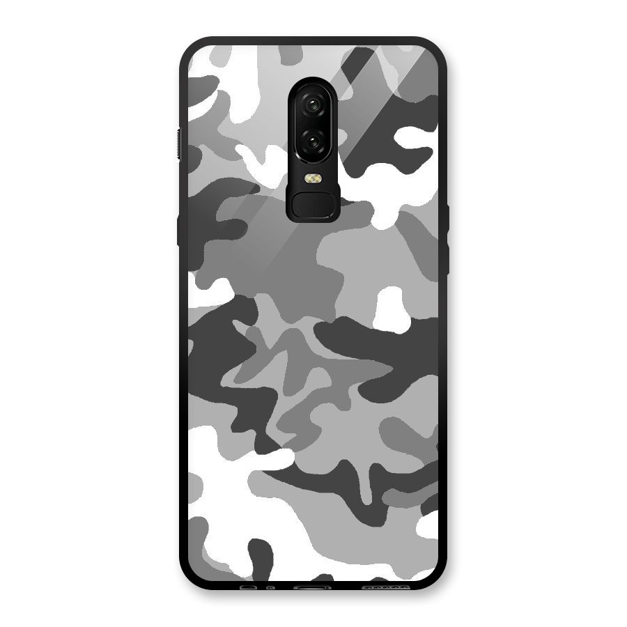Grey Military Glass Back Case for OnePlus 6