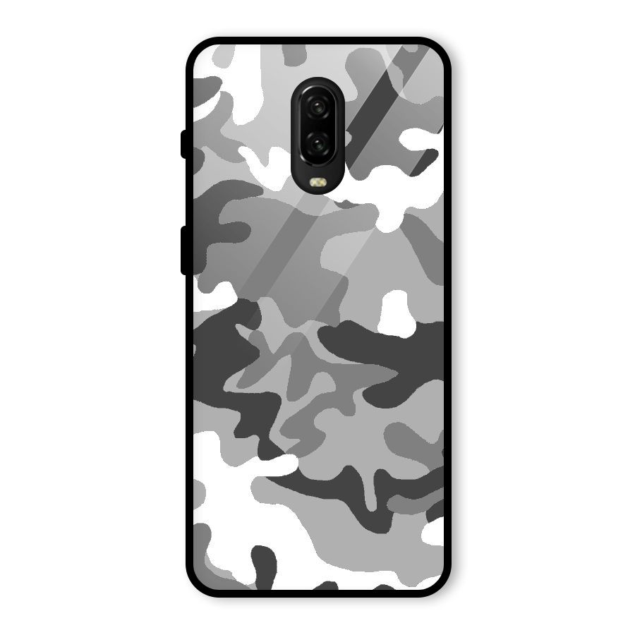 Grey Military Glass Back Case for OnePlus 6T