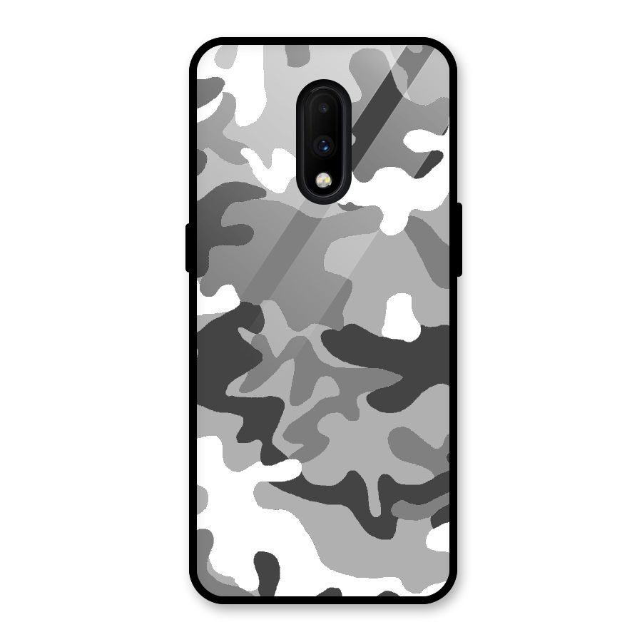 Grey Military Glass Back Case for OnePlus 7