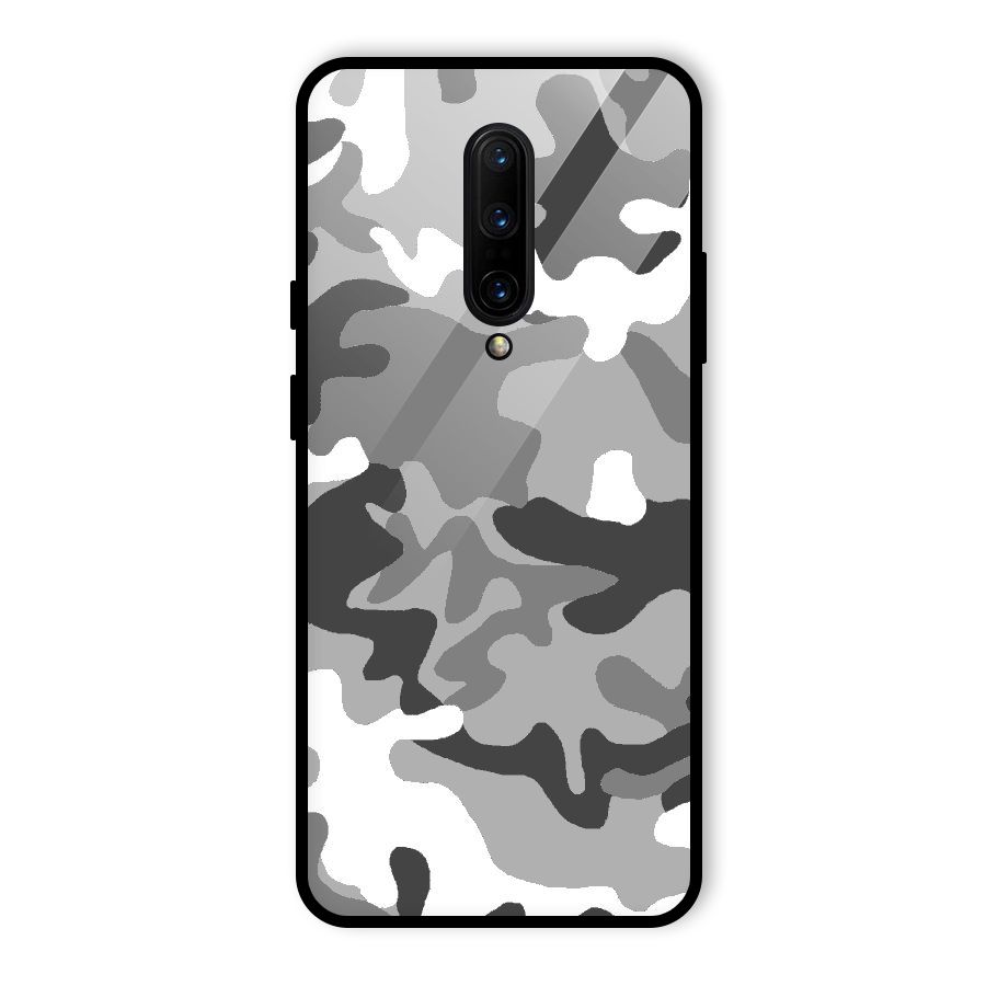 Grey Military Glass Back Case for OnePlus 7 Pro