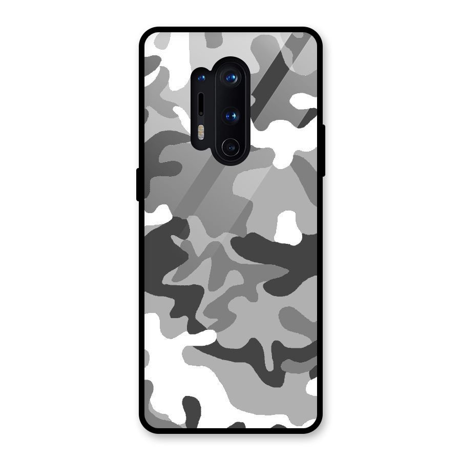 Grey Military Glass Back Case for OnePlus 8 Pro