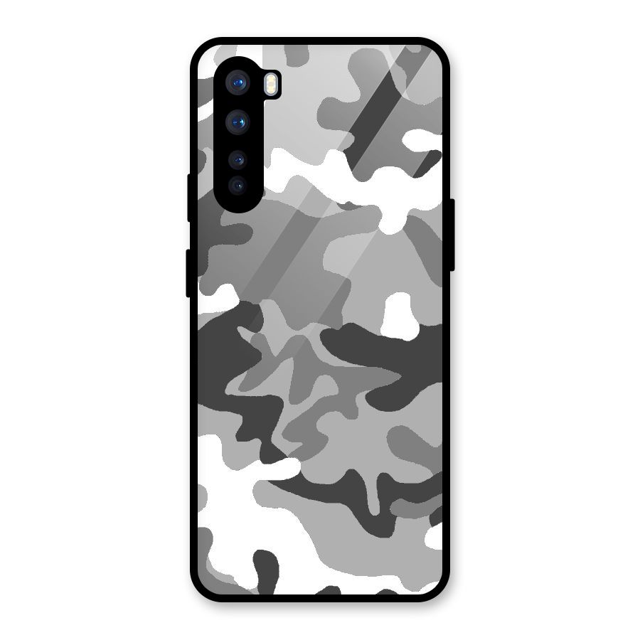 Grey Military Glass Back Case for OnePlus Nord