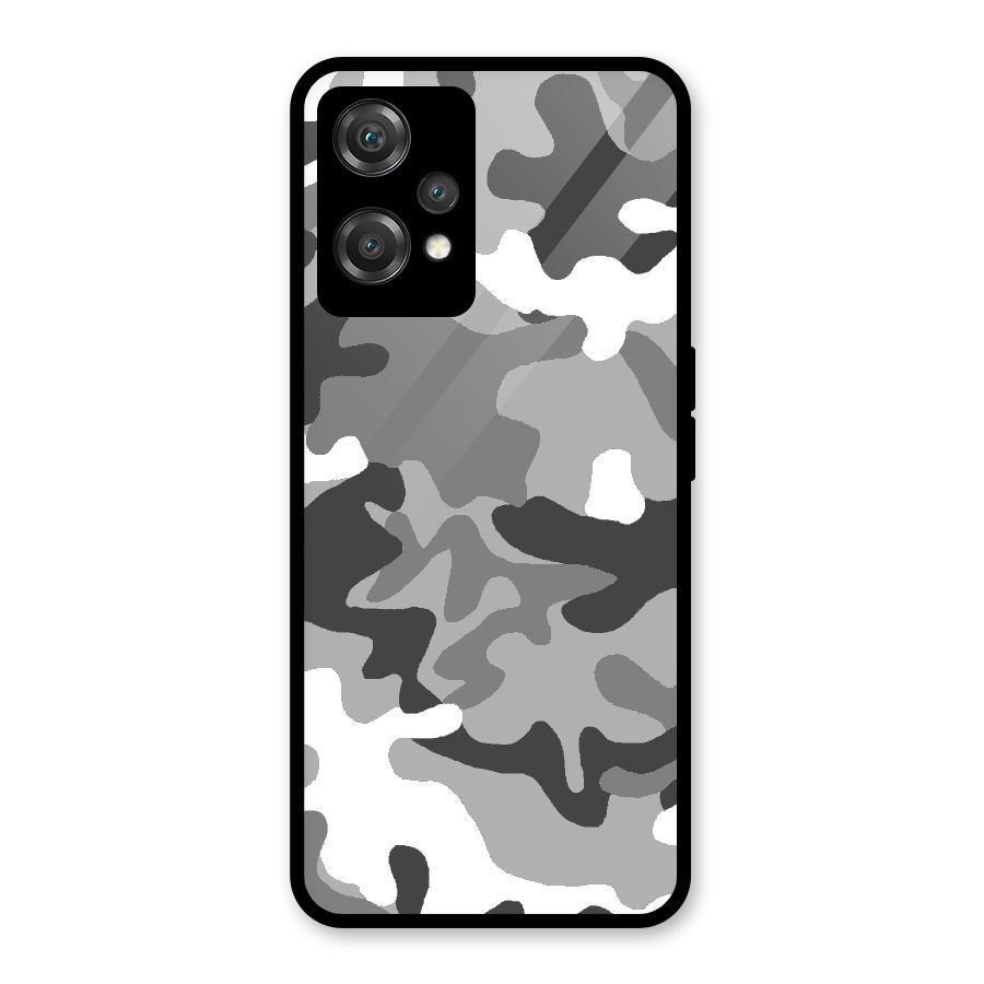 Grey Military Glass Back Case for OnePlus Nord CE 2 Lite 5G
