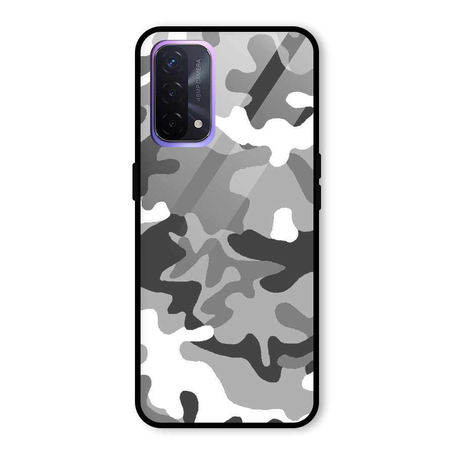 Grey Military Glass Back Case for Oppo A74 5G