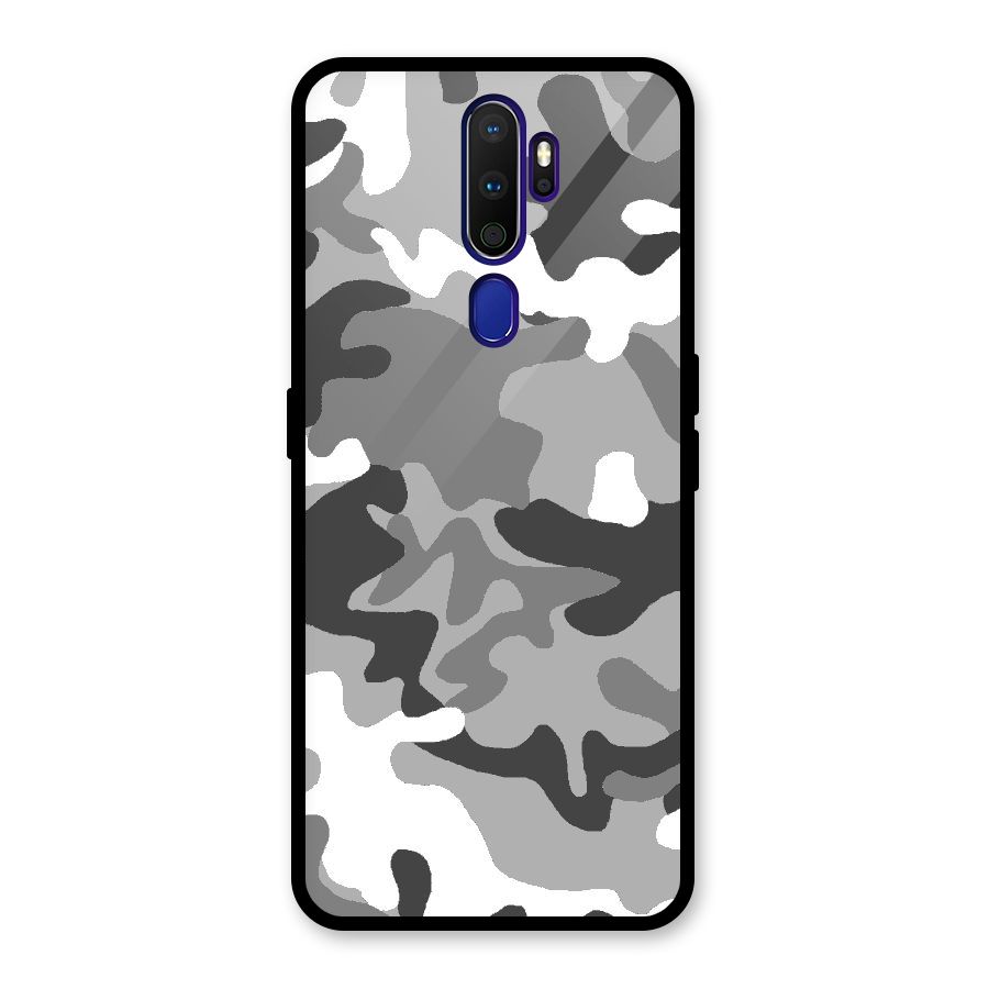 Grey Military Glass Back Case for Oppo A9 (2020)