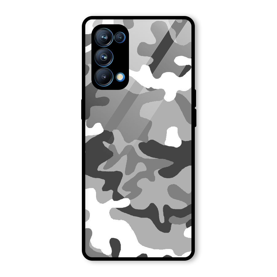 Grey Military Glass Back Case for Oppo Reno5 Pro 5G
