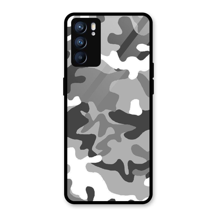 Grey Military Glass Back Case for Oppo Reno6 5G