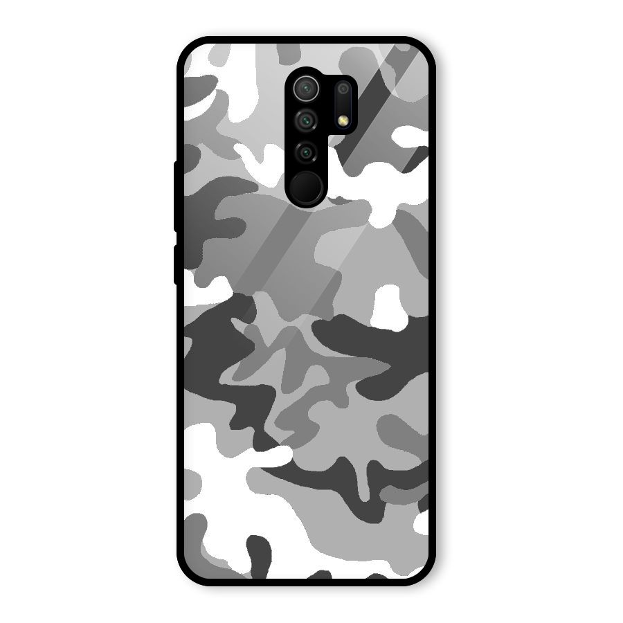 Grey Military Glass Back Case for Poco M2