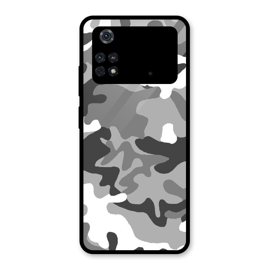 Grey Military Glass Back Case for Poco M4 Pro 4G