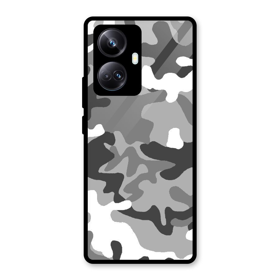 Grey Military Glass Back Case for Realme 10 Pro Plus