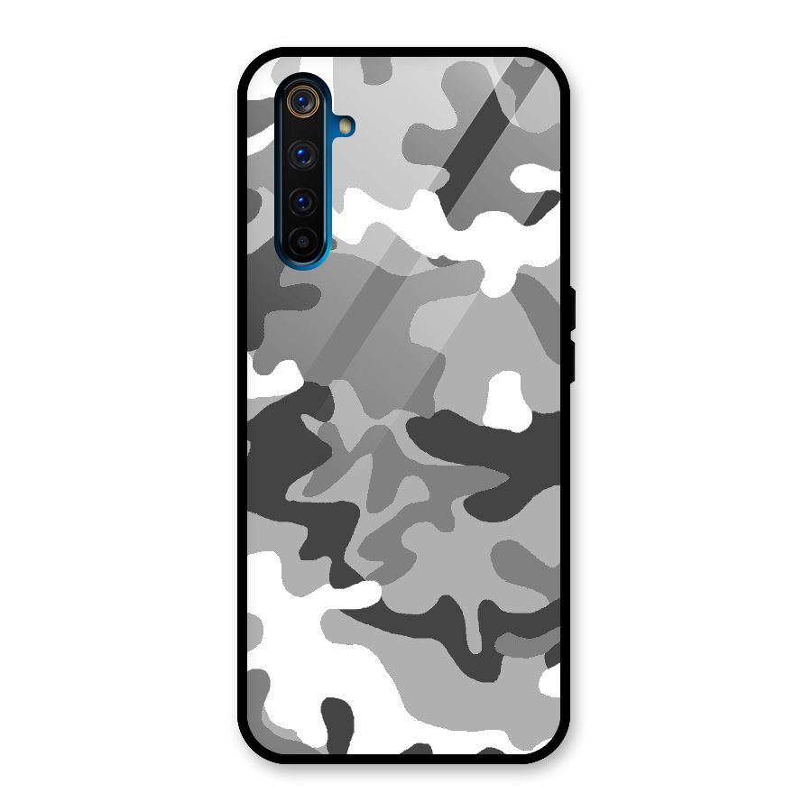 Grey Military Glass Back Case for Realme 6 Pro