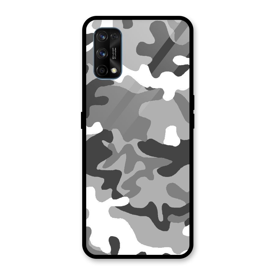 Grey Military Glass Back Case for Realme 7 Pro
