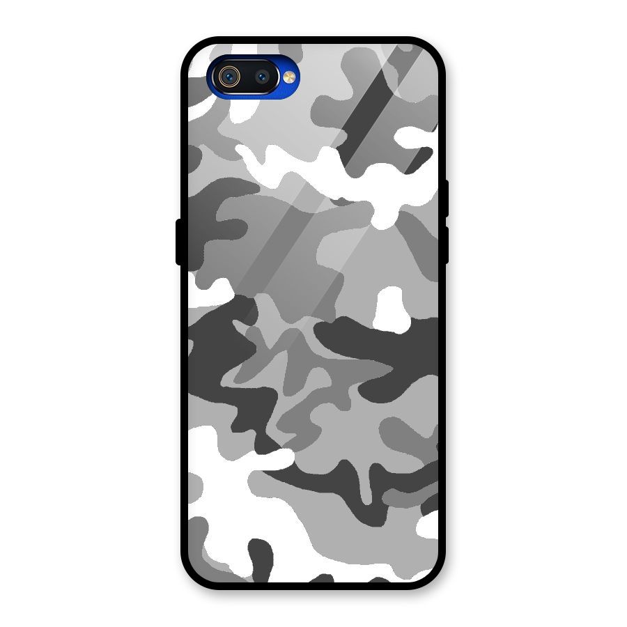 Grey Military Glass Back Case for Realme C2