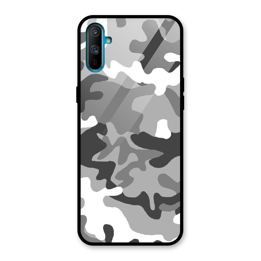 Grey Military Glass Back Case for Realme C3